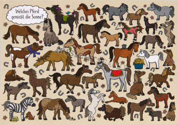 Postkarte Pferde-Suchbild