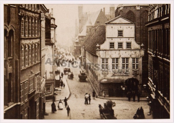 Postkarte Blick durch die Breite Straße