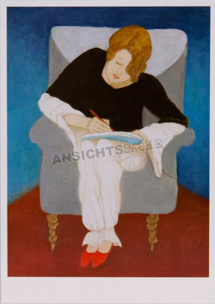 Postkarte &quot;Gabriele Münter - Dame im Sessel, schreibend&quot;