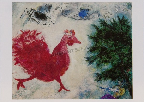 Postkarte &quot;Marc Chagall - Der rote Hahn&quot;