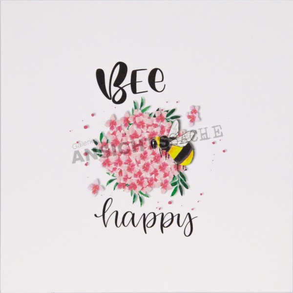 Postkarte &quot;Bee happy&quot;