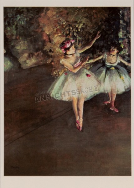 Postkarte &quot;Edgar Degas - Zwei Tänzerinnen auf der Bühne&quot;