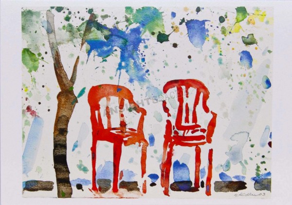 Postkarte &quot;Oskar Koller - Zwei Stühle&quot;