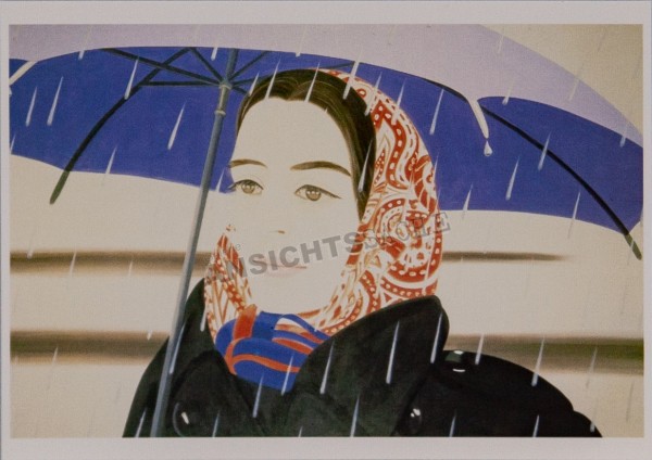 Postkarte &quot;Alex Katz - Blauer Regenschirm&quot;
