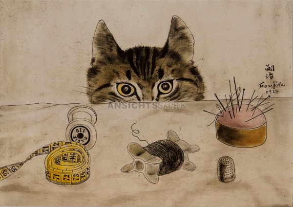 Postkarte &quot;Tsuguharu Leonard Foujita - Die Katze des Schneiders&quot;