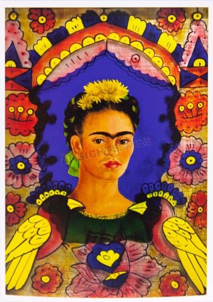 Postkarte &quot;Frida Kahlo - Der Rahmen, Selbstporträt&quot;