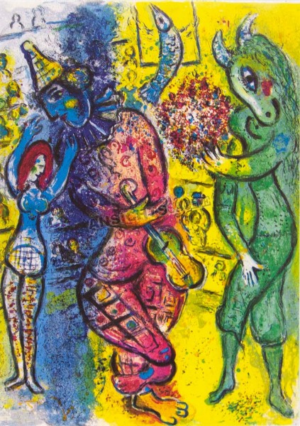 Postkarte &quot;Marc Chagall - Bild aus der Serie Le Cirque&quot;