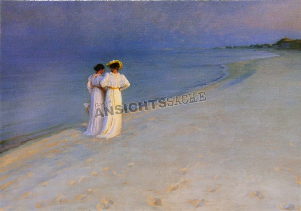 Postkarte &quot;P. S. Krøyer - Sommerabend am Südstrand&quot;