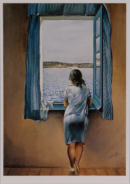 Postkarte &quot;Salvador Dali - Frau am Fenster&quot;