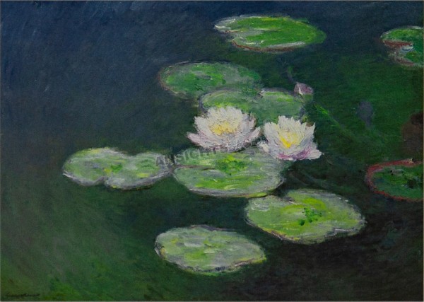 Postkarte &quot;Claude Monet - Seerosen am Abend&quot;