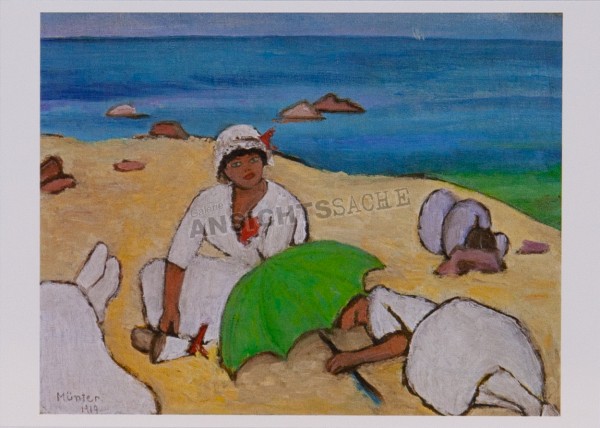 Postkarte &quot;Gabriele Münter - Am Strand&quot;